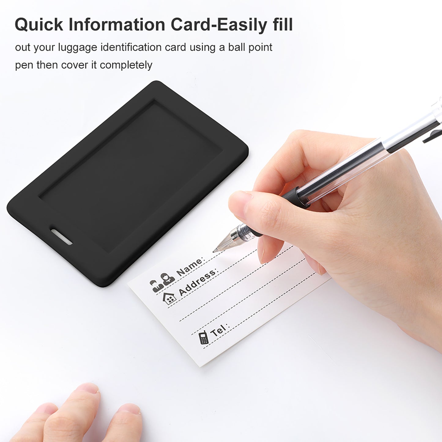 Full-Printed Luggage Tag with Black Hanging Loop