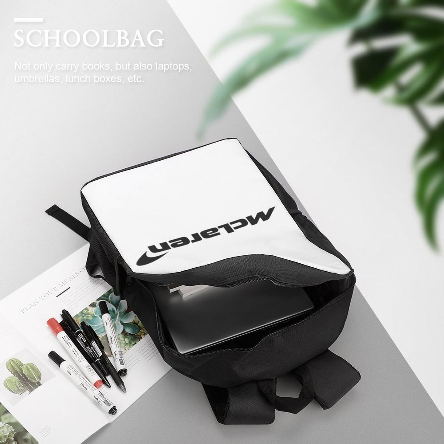 17 inch Black Schoolbag & Shoulder Backpack