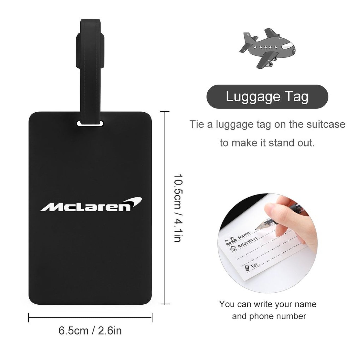 Full-Printed Luggage Tag with Black Hanging Loop
